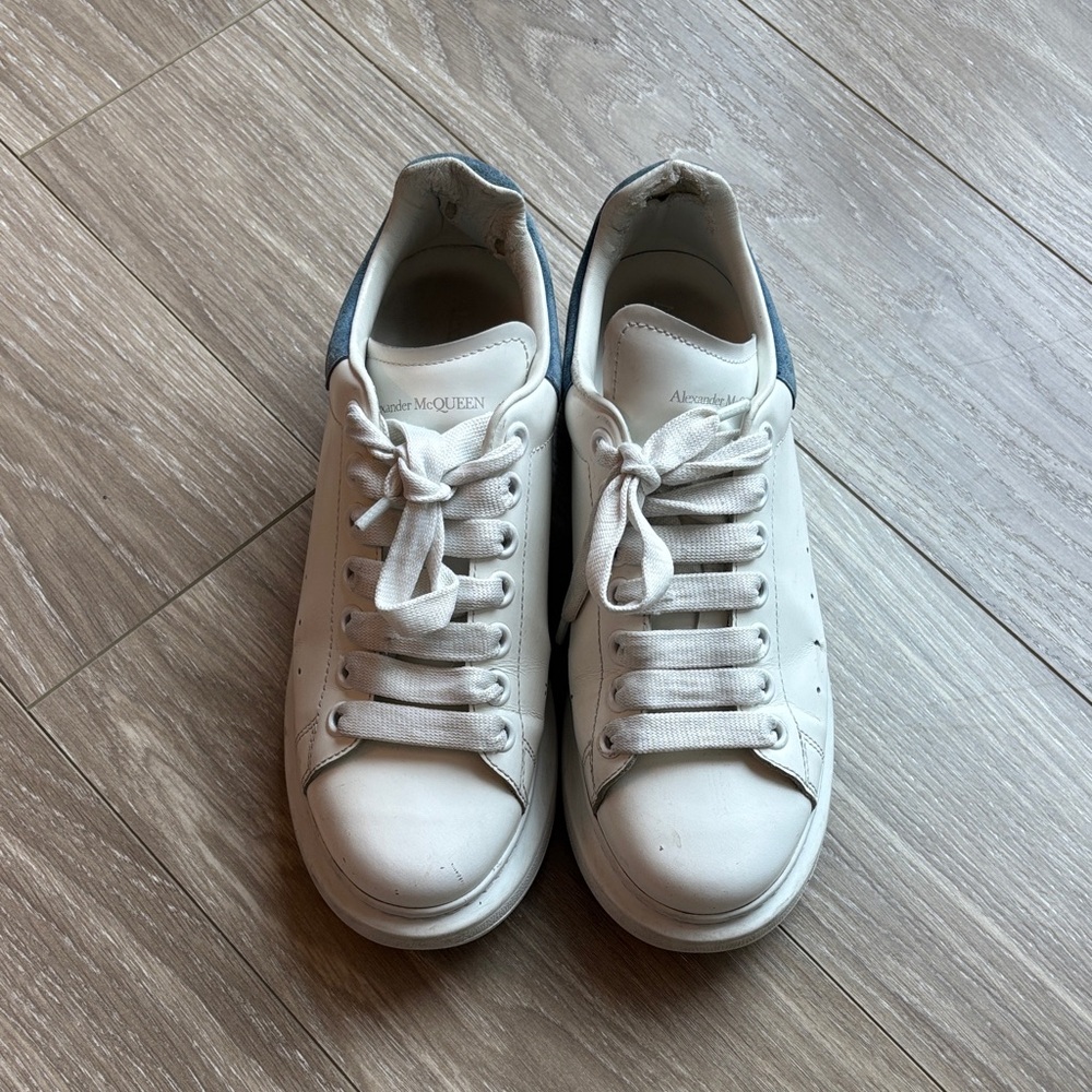 Alexander McQueen White and Blue Sneakers